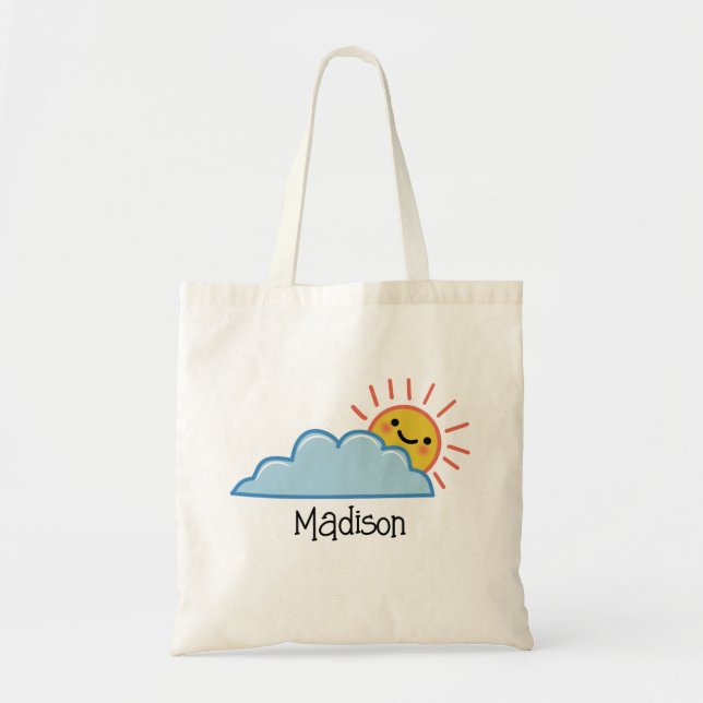 Sunshine And Clouds Personalized Tote Bag (Front)