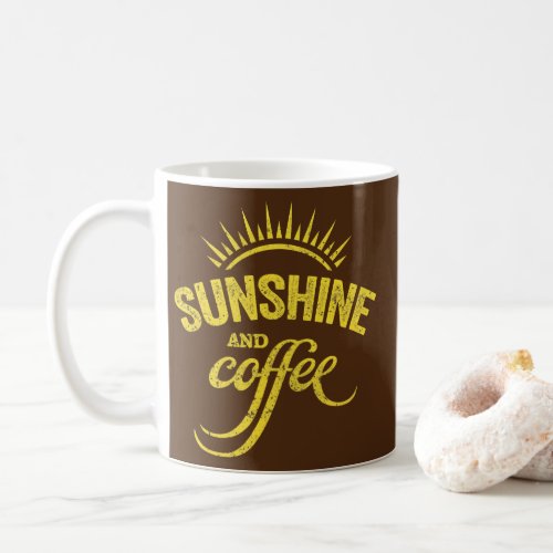 Sunshine And Coffee Vintage Sun Retro Sunshine Coffee Mug