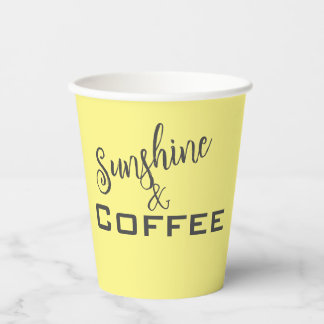 Sunshine and Coffee Yellow Paper Cups