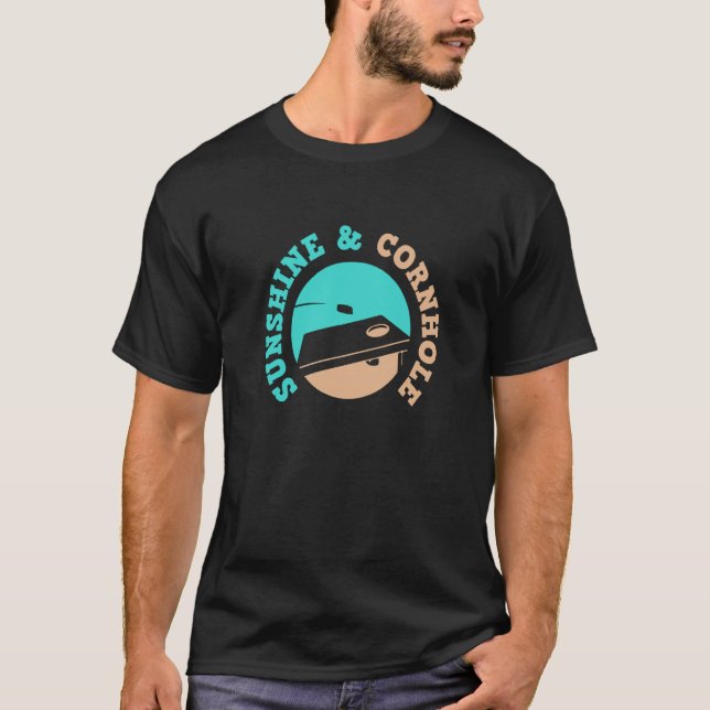 Sunshine and Cornhole Throwing Bags Sack Toss T-Shirt (Front)