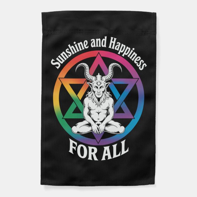 Sunshine And Happiness For All Satan LGBTQ Pride Garden Flag (Front)