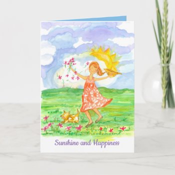 Sunshine And Happiness Thinking Of You Card by CountryGarden at Zazzle