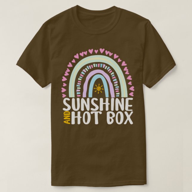 Sunshine and Hot Box Cute Rainbow Gift for Womens  T-Shirt (Design Front)