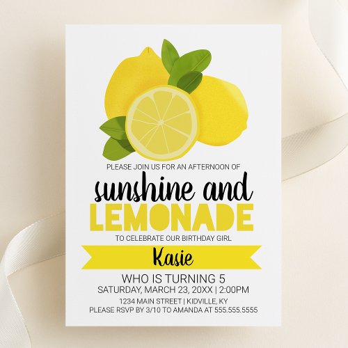 Sunshine and Lemonade Birthday Invitation