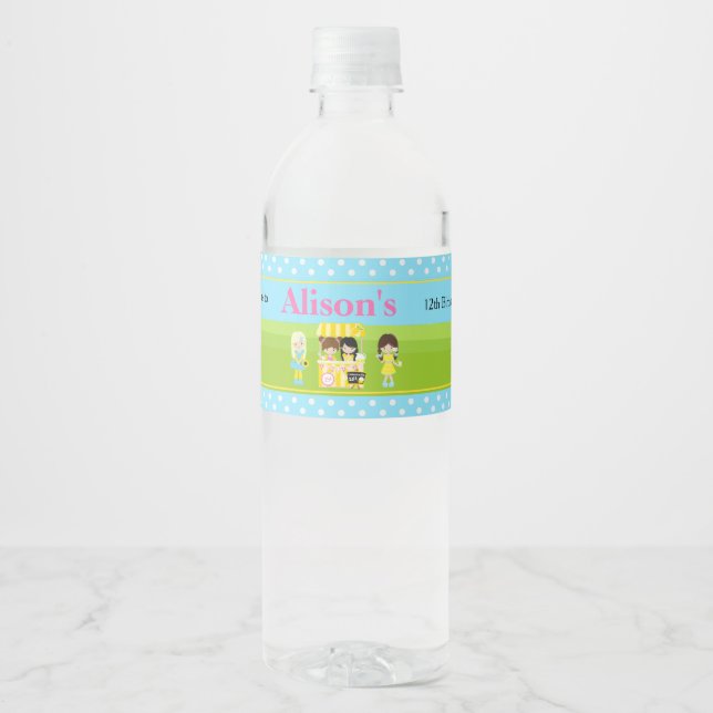 Sunshine and Lemonade Birthday Water Bottle Label (Front)