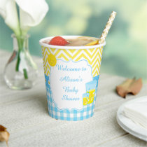 Sunshine and Lemonade Blue and Yellow Baby Shower Paper Cups