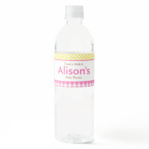 Sunshine and Lemonade Pink and Yellow  Water Bottle Label