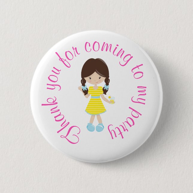 Sunshine and Lemonade 'Thank you for coming' Button (Front)