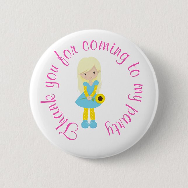 Sunshine and Lemonade 'Thank you for coming'  Button (Front)