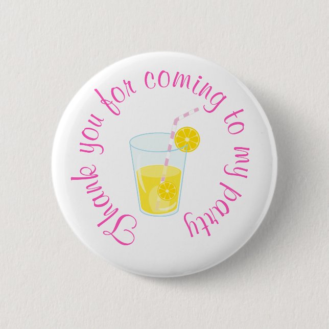Sunshine and Lemonade 'Thank you for coming' Button (Front)