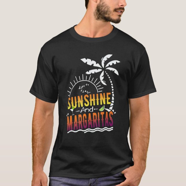 Sunshine And Margaritas Summer Vacation Beach T-Shirt (Front)