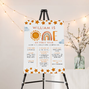 Sunshine and Rainbow 1st Birthday Milestone Board