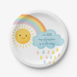 Sunshine and Rainbow Baby Shower Paper Plates