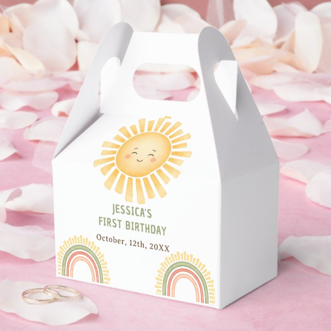Sunshine And Rainbow Birthday Party Favor Boxes (Wedding)