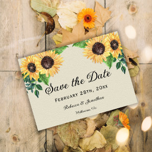 Sunshine and Sunflowers Wedding Save The Date