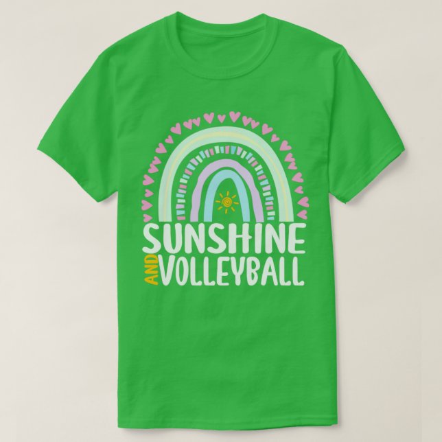 Sunshine and Volleyball Cute Rainbow Graphic for W T-Shirt (Design Front)