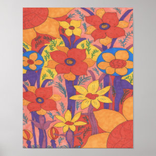 Sunshine and Wildflowers Art Poster Print