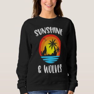Sunshine And Wolf Vintage Summer Wolves Theme Sweatshirt