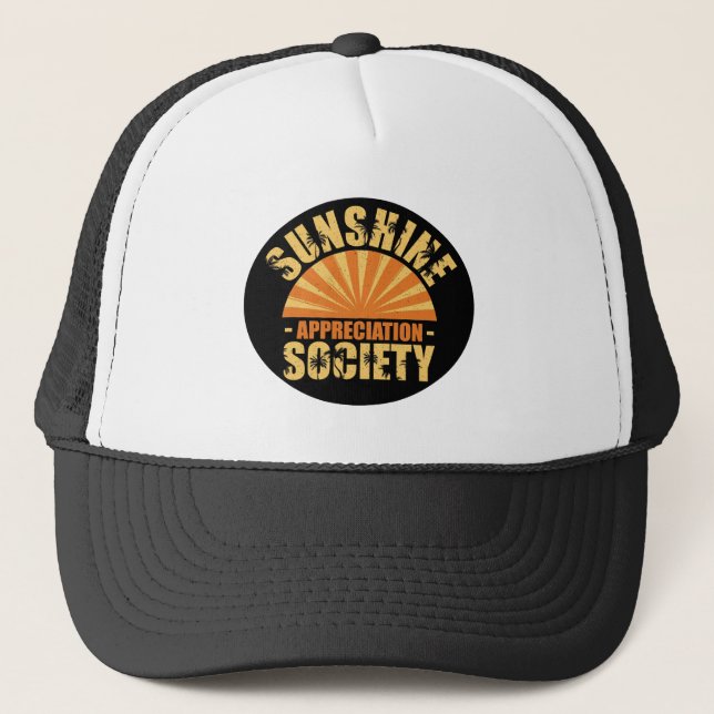 "Sunshine Appreciation Society" Trucker Summer Hat (Front)