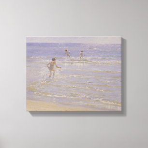 Sunshine at Skagen: Boys Swimming, 1892 Canvas Print