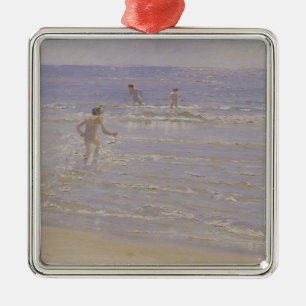 Sunshine at Skagen: Boys Swimming, 1892 Metal Ornament