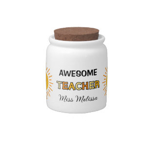 Sunshine Awesome Teacher Gift Best Teacher Candy Jar
