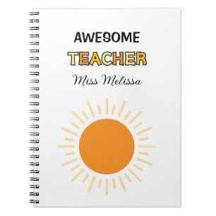 Sunshine Awesome Teacher Gift Best Teacher Notebook