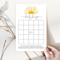 Sunshine baby bingo game. Sun baby shower bingo