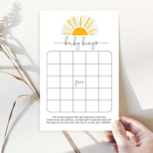 Sunshine baby bingo game. Sun baby shower bingo (Creator Uploaded)