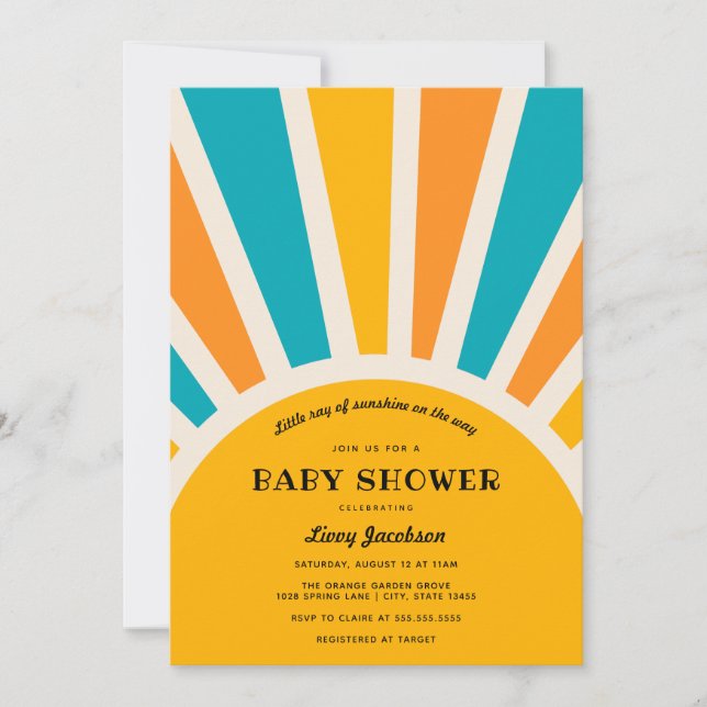 Sunshine Baby Boy Shower Invitation (Front)