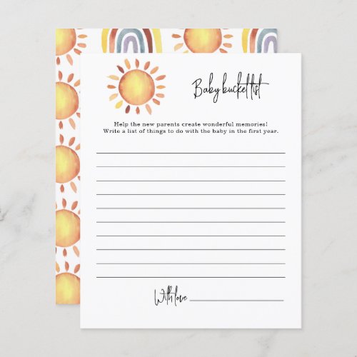 Sunshine Baby bucket list