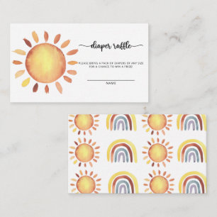 Sunshine baby diaper raffle enclosure card