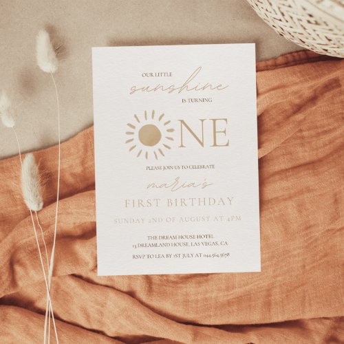 Sunshine Baby First Birthday Invitation