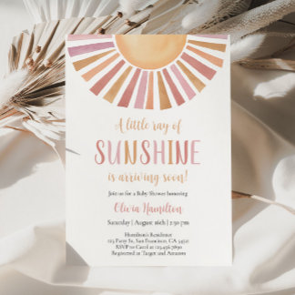 Sunshine Baby Shower, A Little Ray of Sunshine Invitation