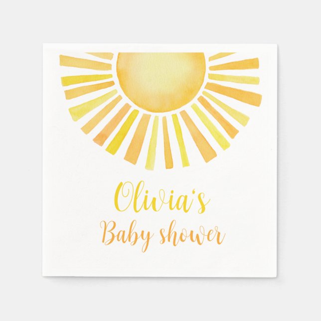 Sunshine baby shower, A little ray of sunshine Napkins (Front)