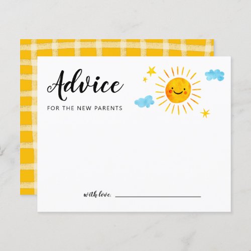 Sunshine Baby Shower Advice Card