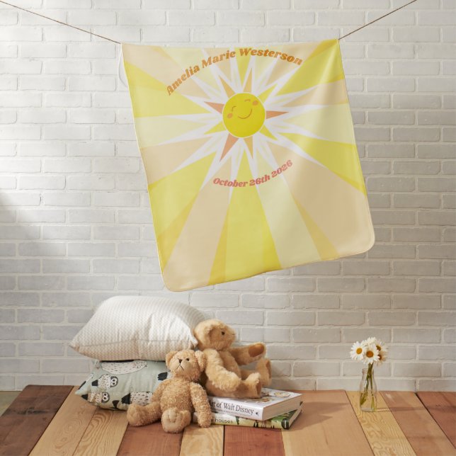 Sunshine Baby Shower Baby Blanket (In Situ)