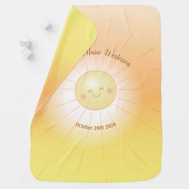 Sunshine Baby Shower Baby Blanket (In Situ)