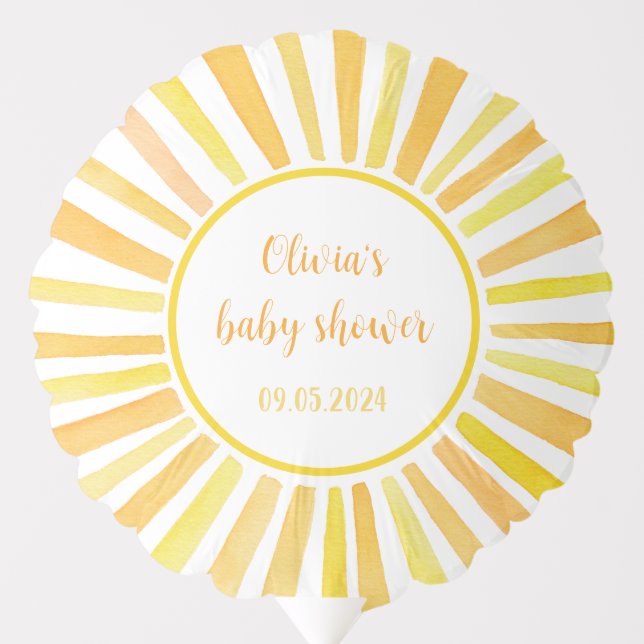 Sunshine Baby Shower Ballon, Sun boho baby shower Balloon (Front)