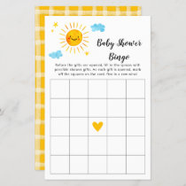 Sunshine Baby Shower Bingo Game
