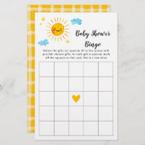 Sunshine Baby Shower Bingo Game