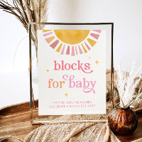 Sunshine Baby Shower Blocks for Baby Sign