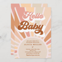 Sunshine Baby Shower Boho Muted Rainbow Sunshine Invitation