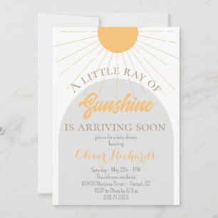 Sunshine Baby Shower Boho Retro Baby Shower Invitation