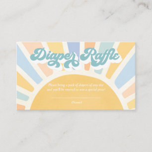 Sunshine Baby Shower Boho Retro Diaper Raffle Enclosure Card