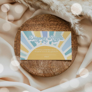 Sunshine Baby Shower Boho Retro Diaper Raffle Enclosure Card
