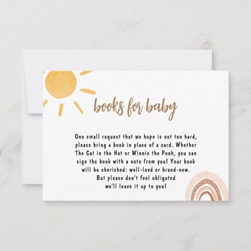 Sunshine Baby Shower Book for baby Card