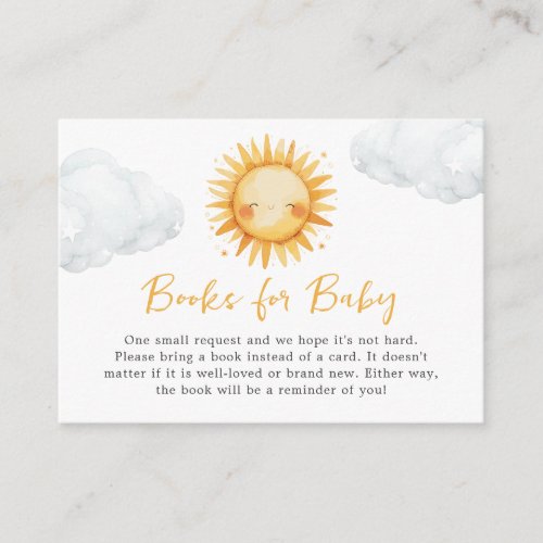 Sunshine Baby Shower Book Request Enclosure Card