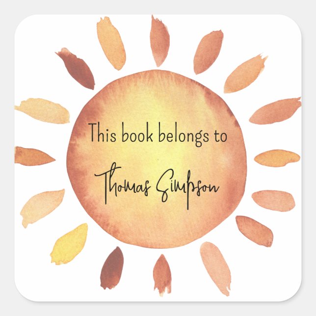 Sunshine baby shower bookplate (Front)