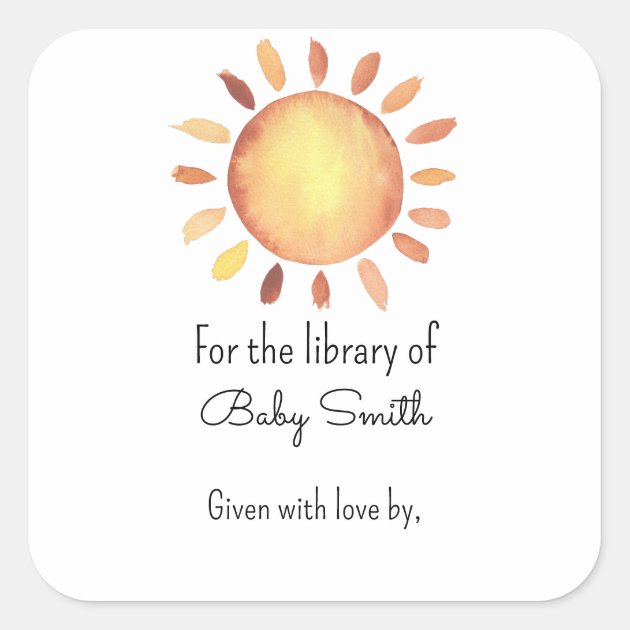 Sunshine - baby shower bookplate